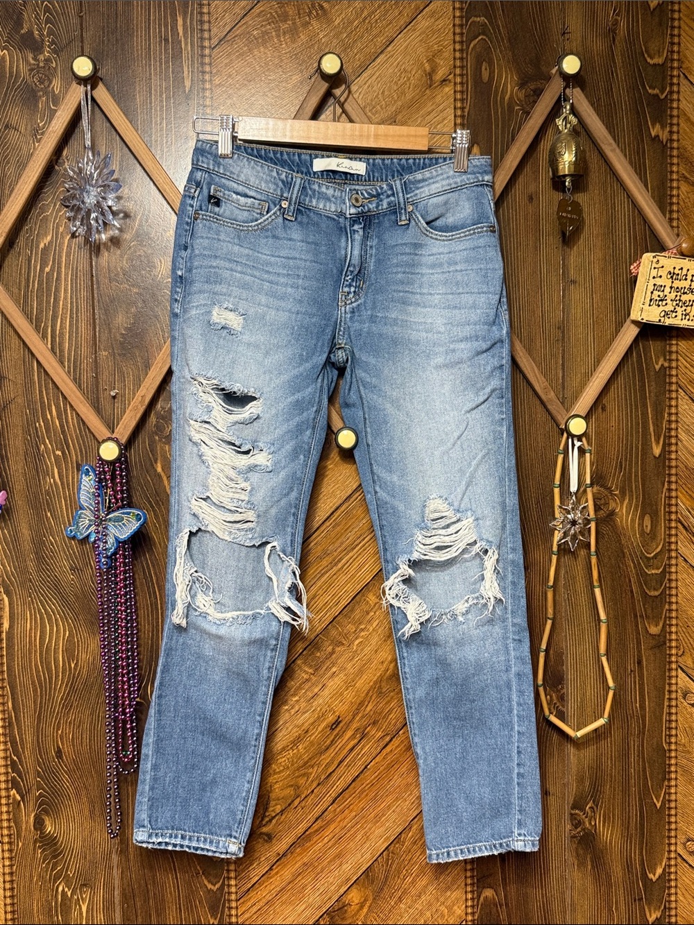 KanCan Medium Wash Distressed Boyfriend Jeans